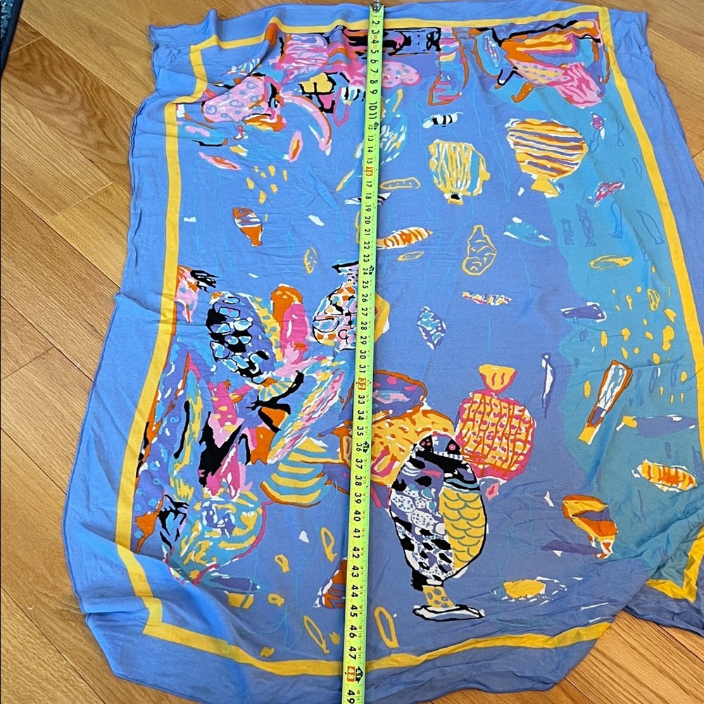 Ken Done rare Colorful Fish Print Scarf XL made in Australia by Done - Picture 5 of 9